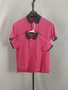 Psycho Bunny polo shirts adult and youth size 5 pink Pima cotton matching set
